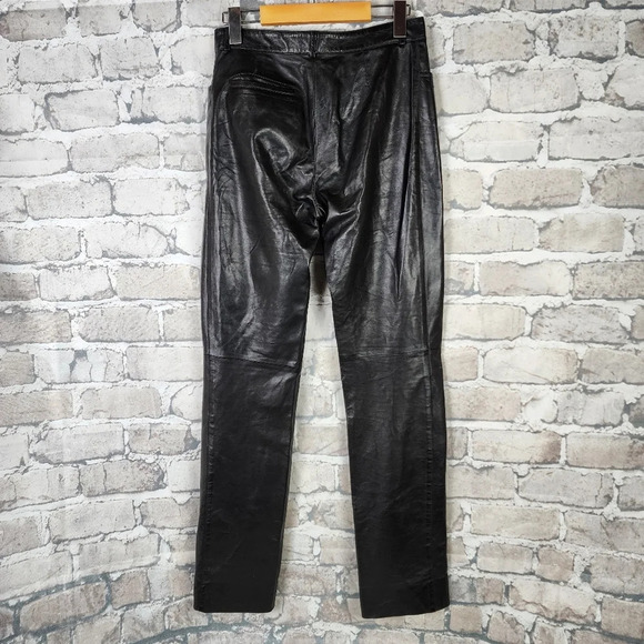 Gucci Tom Ford Vintage 1999 Black Leather Pants Size 40/ 27W Luxury Designer - Picture 8 of 16